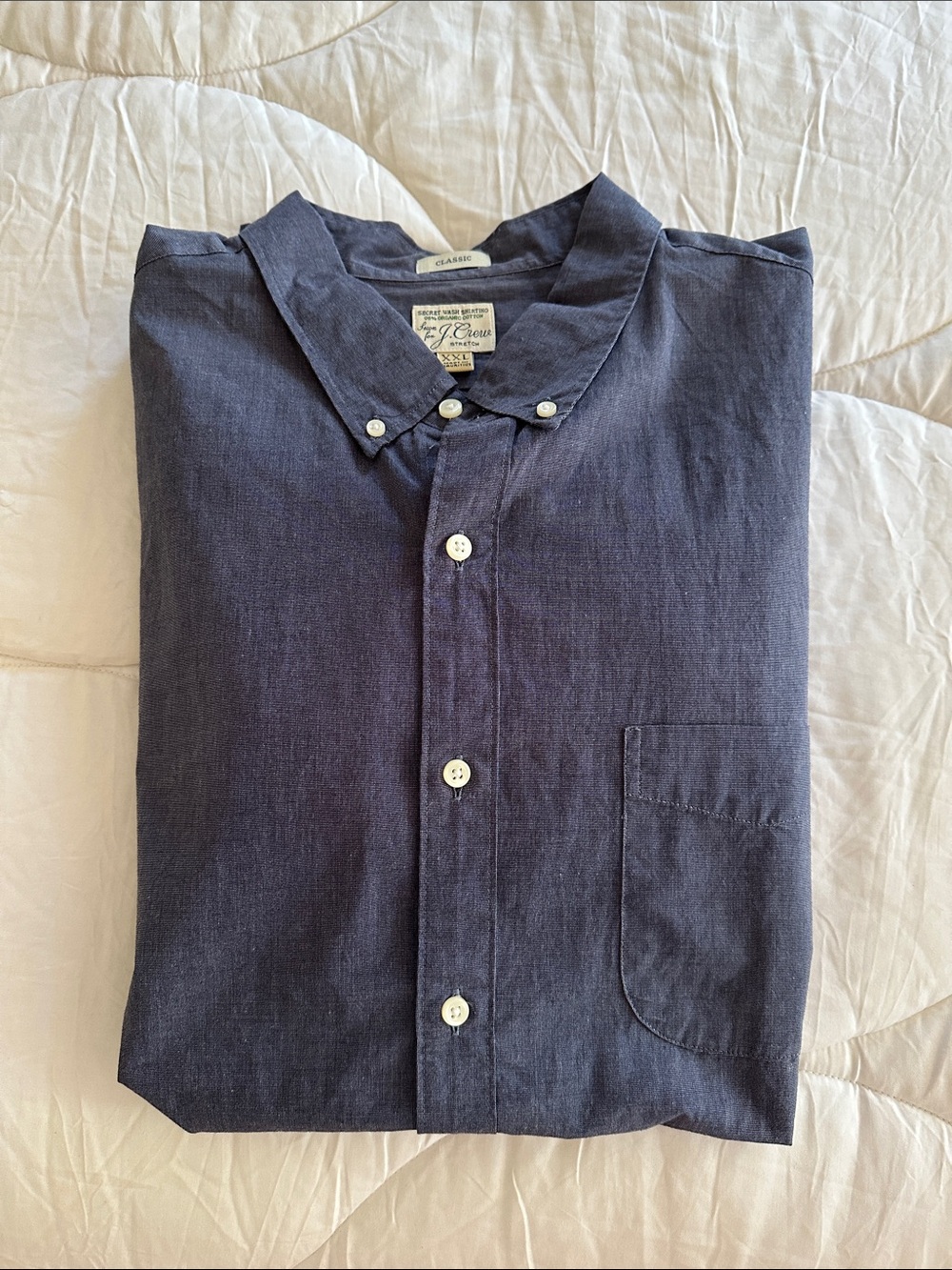 J. Crew Secret Wash Button-Down Shirt in Navy